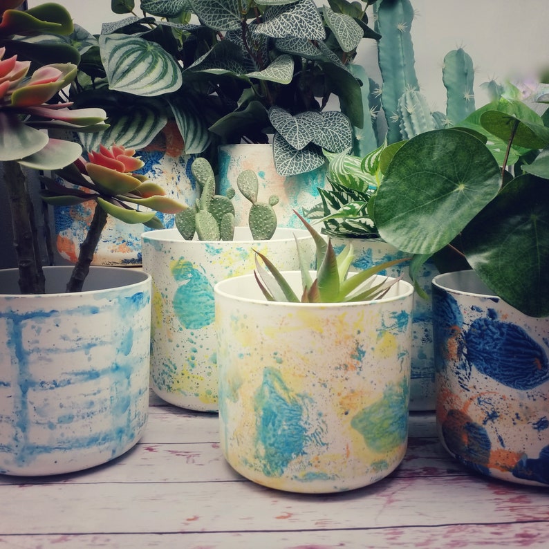 Eco Friendly Tie Dye Planter. Plant Pots Made of Recycled Etsy UK
