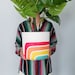 Retro - lines Extra Large Planters - Eco friendly plant pots, hand painted made of recycled plastic. 