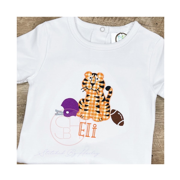 Itsy Bitsy Baby Boys Striped Game Day Romper - Clemson Orange main image 1