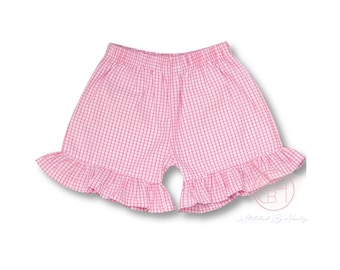 Girls Pink Ruffle Shorts