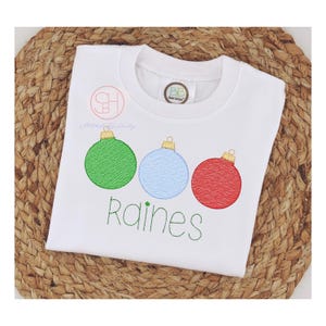 Boys Christmas Shirt Personalized with Name Embroidered 6M 12M 18M 2T 3T 4T