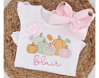 Personalized Pumpkin Patch Shirt: Embroidered Fall Girl's Top