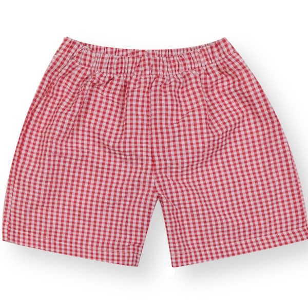 Boys Red Gingham Shorts
