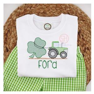 Boys St Patricks Day Shirt, Personalized Boys St. Patricks Day Shirt, Embroidered Clover Shirt with Name