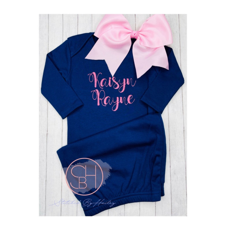 Personalized Baby Girl Gown Baby Gown With Embroidered Name Etsy