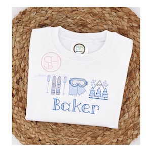 Boys Personalized Shirt, Ski trip shirt for Boy, Boys Embroidered Ski Shirt