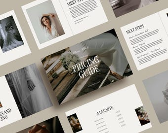 Canva Pricing Guide Template for Photographers | Modern Editorial Design | Minimal, High-End Client Welcome Guide
