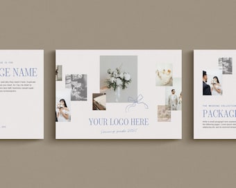 Plantilla de guía de precios de Canva para fotógrafos de bodas / Diseño editorial romántico / Guía de bienvenida minimalista y moderna para clientes