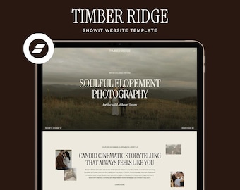 Showit Website Template for Elopement Photographers | Moody Earthy Design | Outdoor Adventure Photography Brand