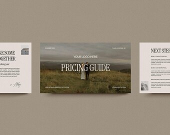 Canva Pricing Guide Vorlage für Elopement Fotografen | Stimmungsvolles erdiges Design | Outdoor Adventure Klient Willkommens-Handbuch