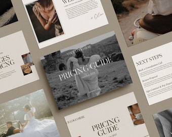 Canva Pricing Guide Template for Photographers | Luxury Editorial Design | High-End Wedding Pricing Guide