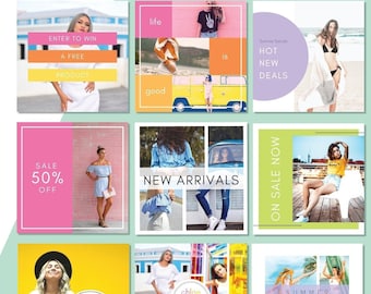 Plantillas de publicaciones de Instagram para boutiques de ropa: Marca brillante (Canva)