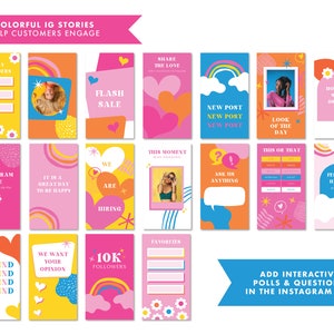 Retro Instagram Story Template: Colorful Social Media (Digital Download)