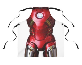Chef Apron - IRON CHEF | Quality Chefwear | Cooking Apparel Gift | Iron Man Inspired | Fun Gift | Cosplay | Dad Apron | Mom Apron