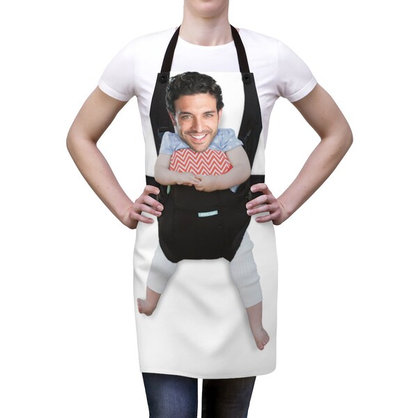 Chef Apron - Personalized - Baby Carrier with ANY Face | Quality Chefwear | Fun Gift | Gag Gift | Dad Apron | Mom Apron  | Fun Costume