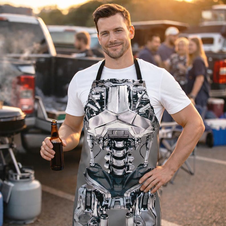Terminator Endoskeleton Chef Apron: Sci-fi Cooking Gift, Robot Gag Gift ...