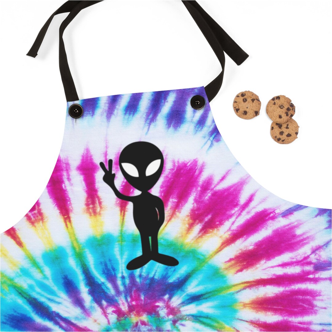 Tie-dye Peace Alien Chef Apron: Fun Cooking Gift - Etsy