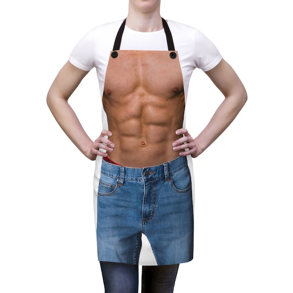 Chef Apron - Six-Pack Abs | Quality Chefwear | Cooking Apparel Gift | Dad Apron | Cosplay  | Costume