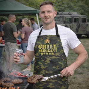 Green Camo - Grill Sergeant Apron: Cooking Apparel Gift image 2