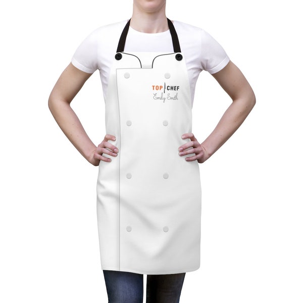 Chef Apron - Personalized - TOP CHEF | Quality Chefwear | Cooking Apparel | Mom Apron | Dad Apron | Fun Gift | Cosplay | Fun Costume