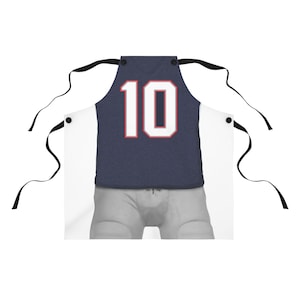 Delantal de chef con camiseta de fútbol: número o colores personalizados, regalo para el portón trasero