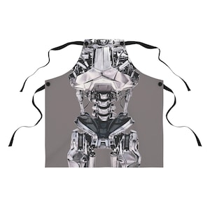Delantal de chef con endoesqueleto de Terminator: regalo de cocina de ciencia ficción, regalo de broma robótica