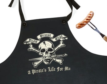 Chef Apron - Personalized - Vitam Piratae Eligo - A Pirate's Life For Me | Quality Chefwear | Cook Apparel | Dad or Mom | Quick Costume