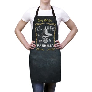 Personalized Chef Apron: El Jefe de la Parrilla, Spanish Grill Master