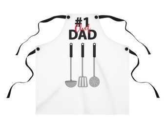 Chef Apron - #1 Chef DAD (or #1 Chef MOM) | Quality Chefwear | Cooking Apparel Gift | Father's Day Gift | Dad Apron | Christmas Gift