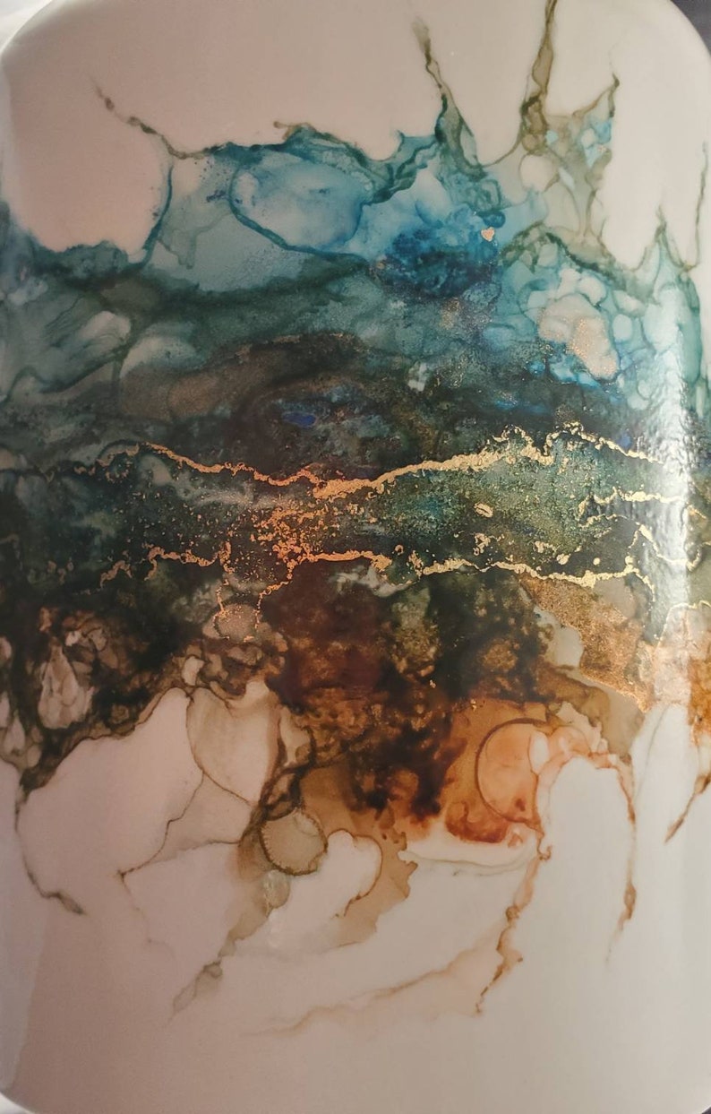 Abstract Design Vase with Alcohol Inks image 4