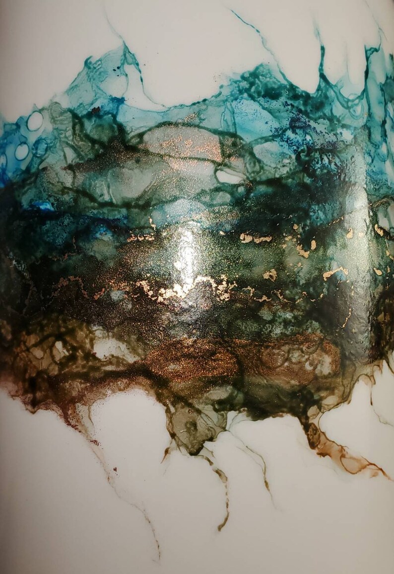 Abstract Design Vase with Alcohol Inks image 5
