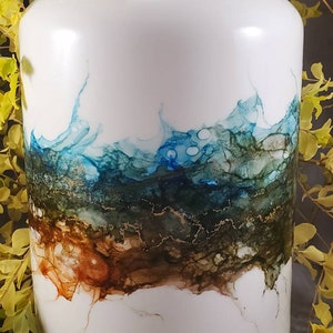 Abstract Design Vase with Alcohol Inks image 7