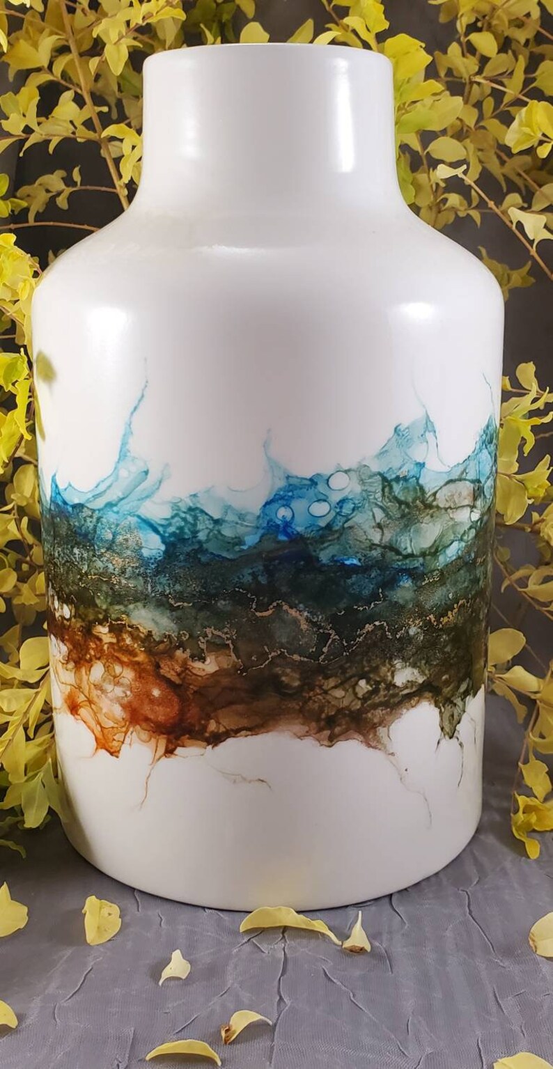 Abstract Design Vase with Alcohol Inks image 7