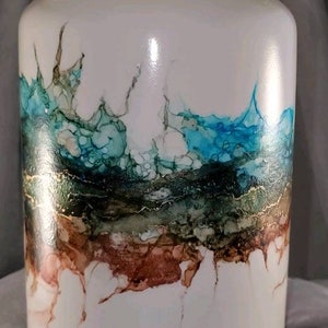 Abstract Design Vase with Alcohol Inks image 2