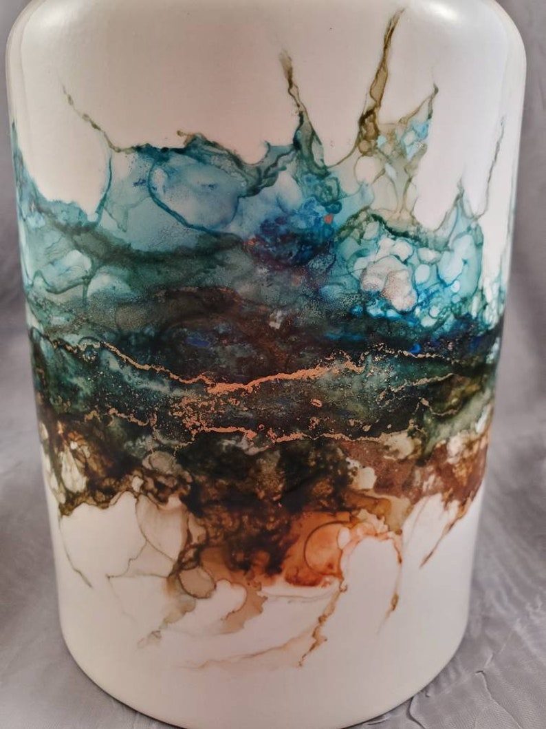 Abstract Design Vase with Alcohol Inks image 6