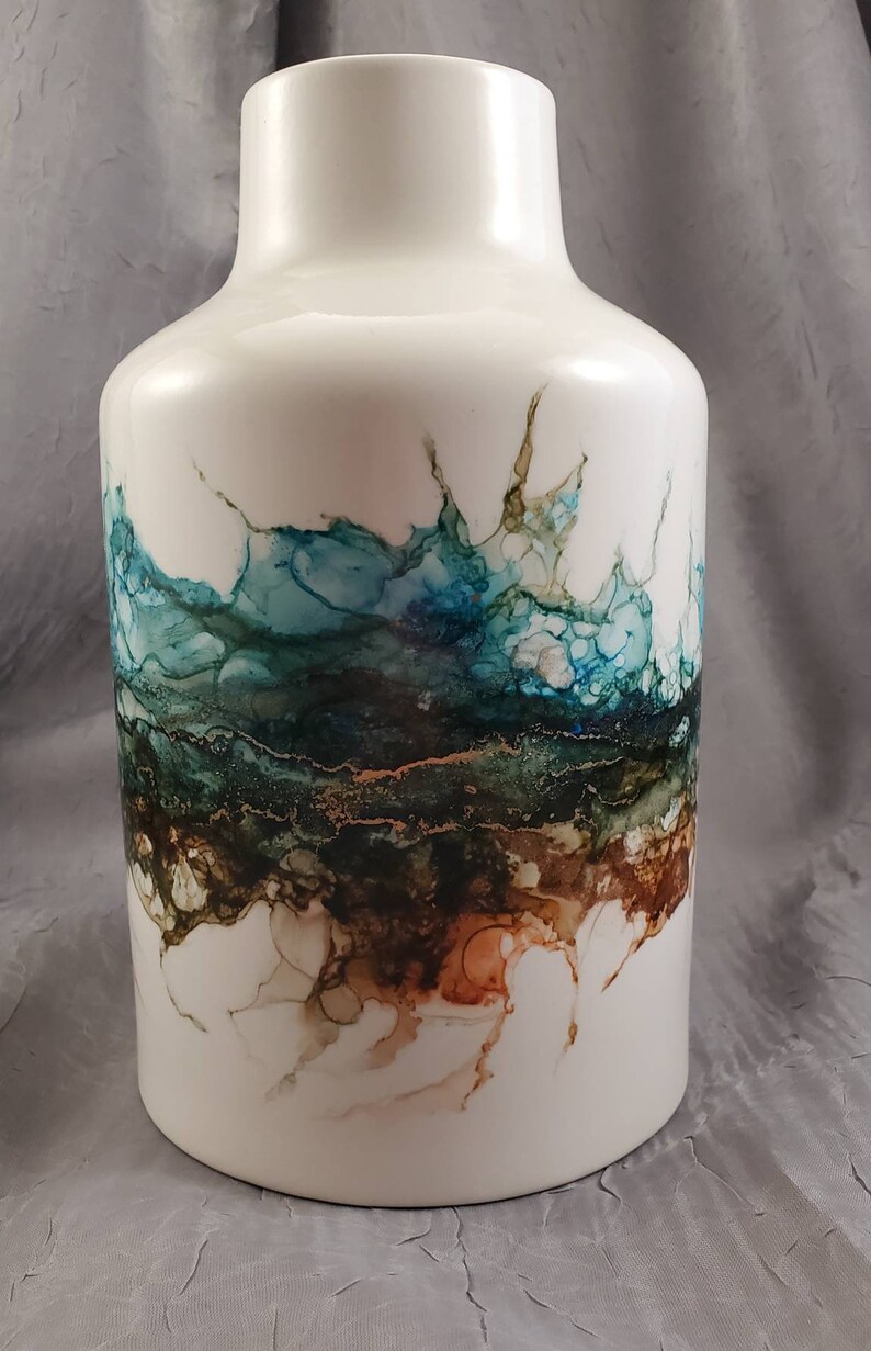 Abstract Design Vase with Alcohol Inks image 9