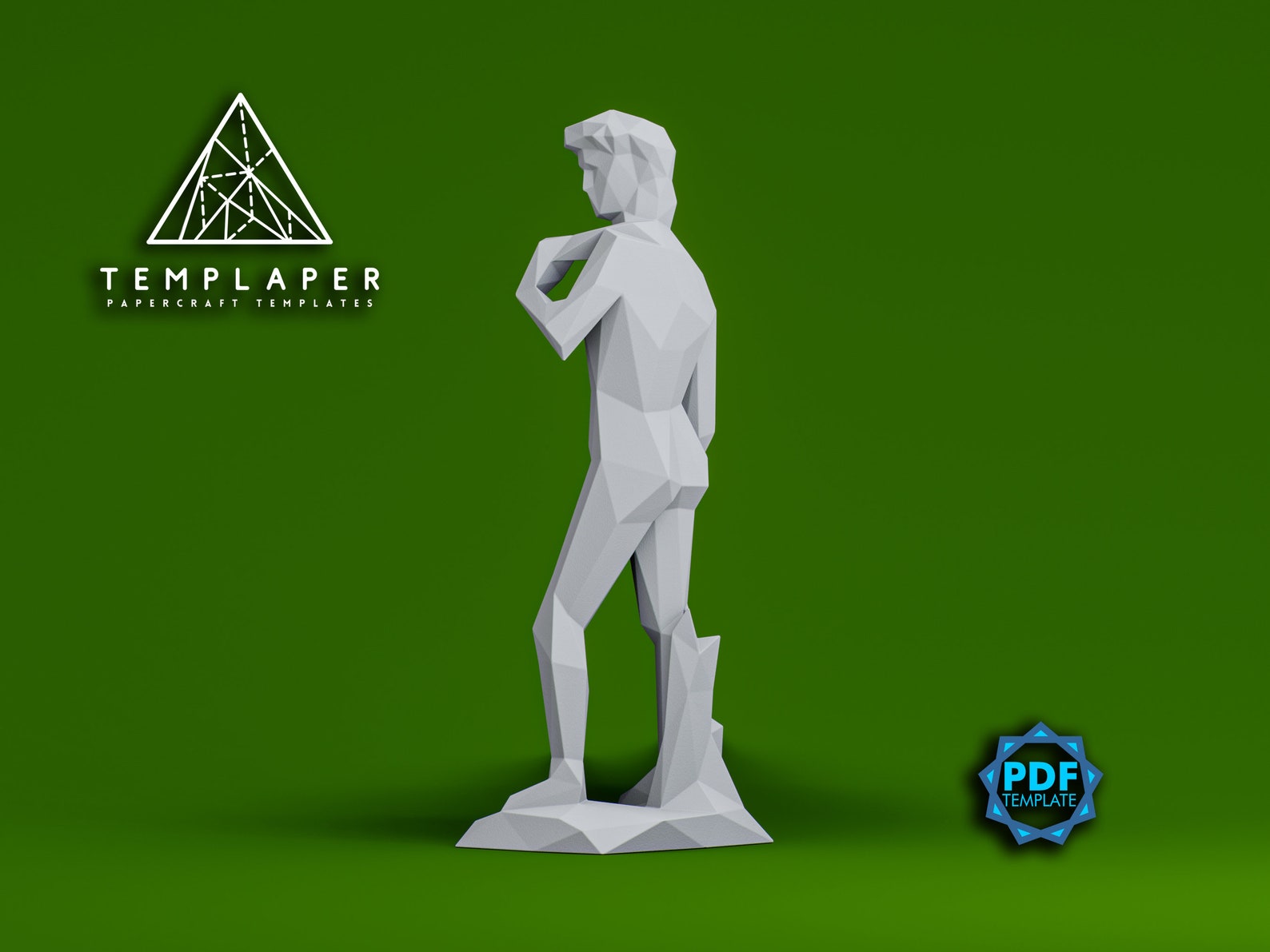 DIY 3D David Michelangelo Paper Model Low Poly Sculpture Do It diy-3d-david-michelangelo-paper-model-low-poly-sculpture-do-it