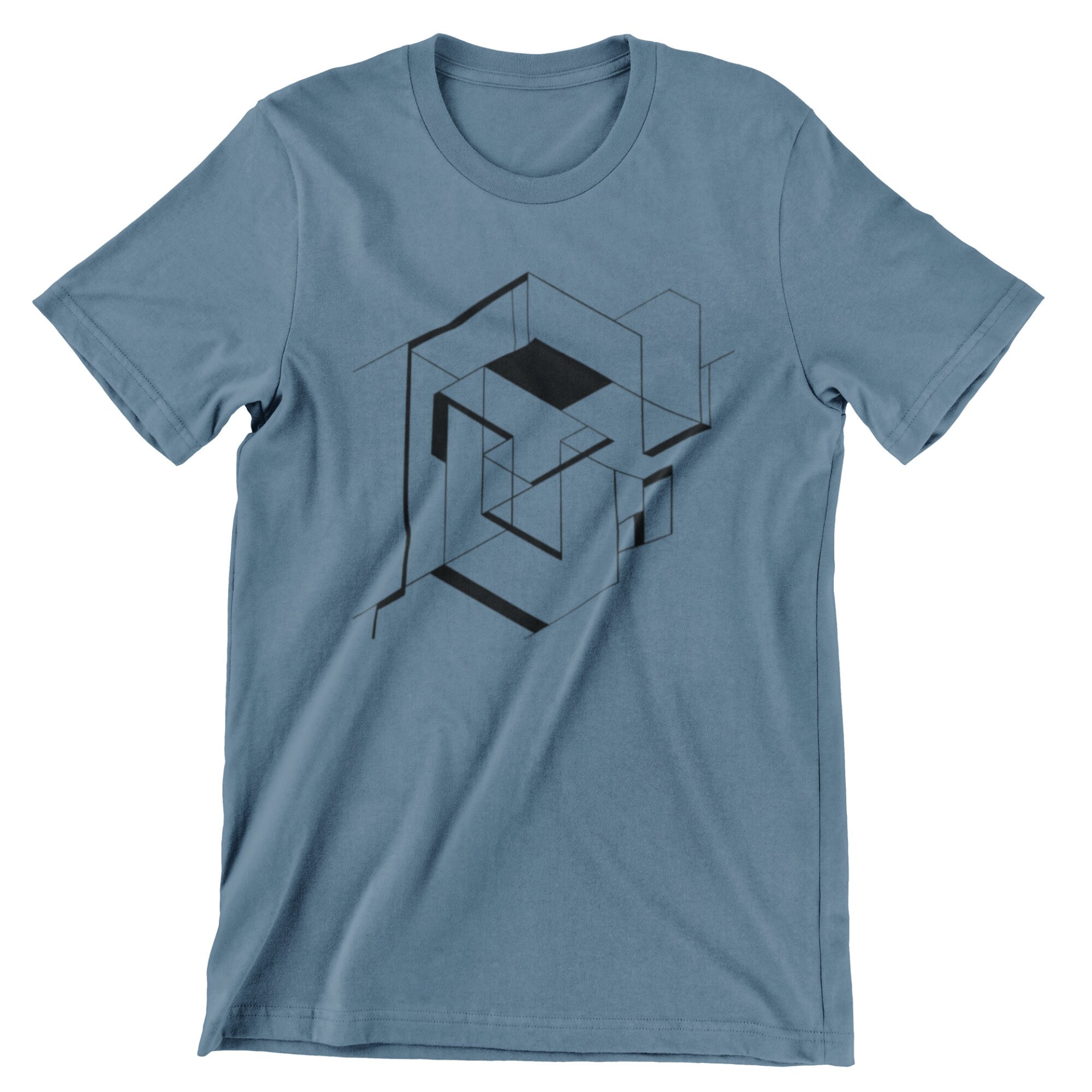 Geometric Line Forms T-shirt Minimalist Graphic Tees Made by | Etsy