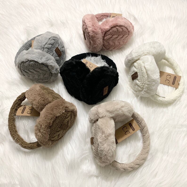 C.C Knit Earmuffs Warm Ear Muffs Winter Accessories Premium | Etsy