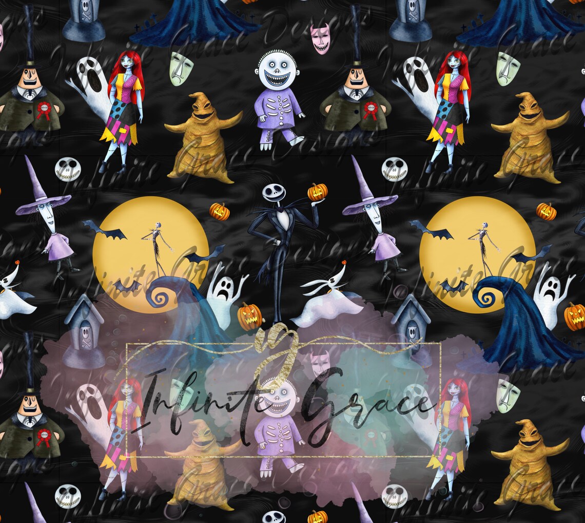 Nightmare Before Christmas Seamless Scrapbooking Digital - Etsy