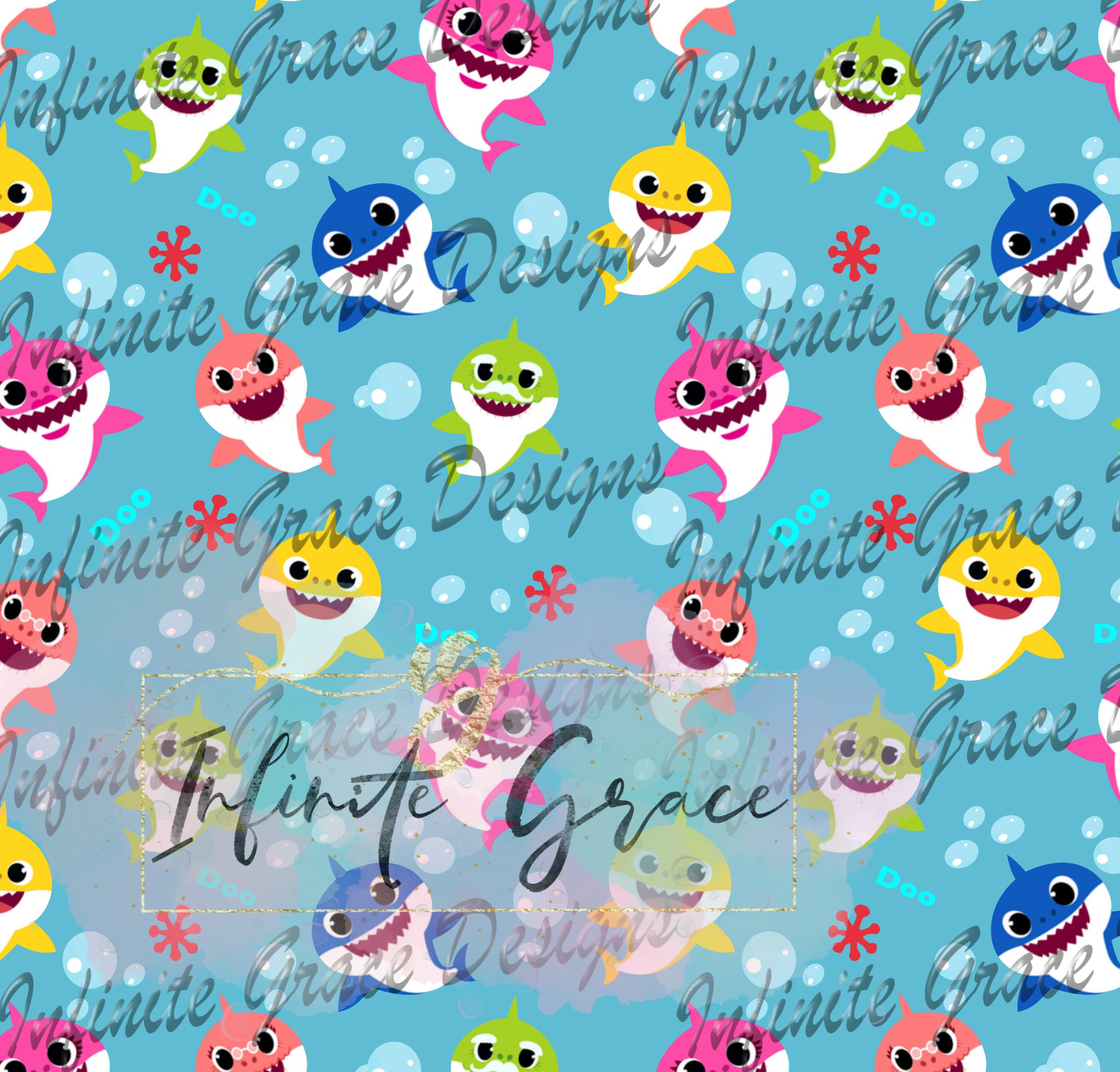 Baby Shark Seamless Scrapbooking papel digital DESCARGA | Etsy