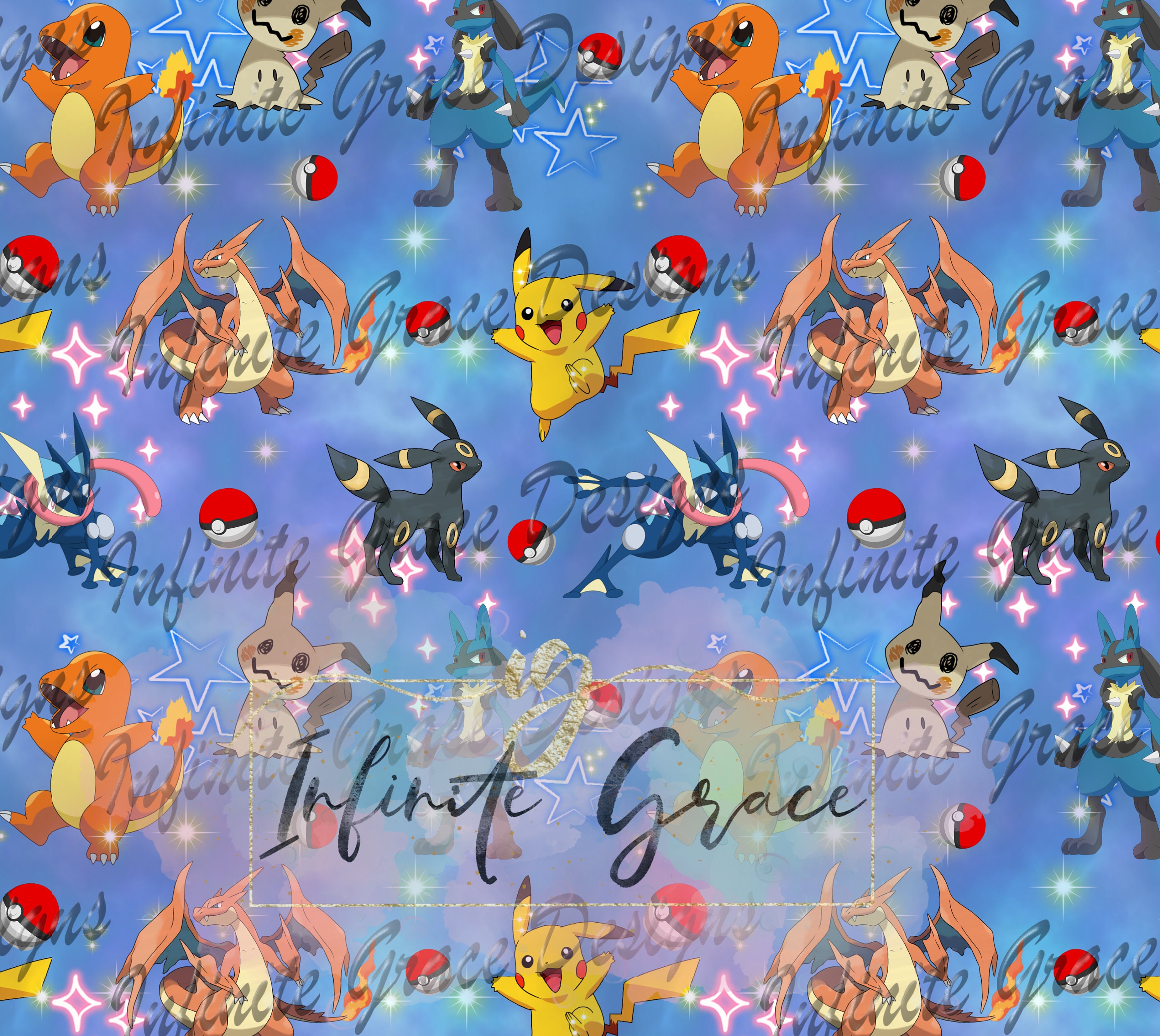 Pokemon Seamless Scrapbooking Digital Paper INSTANT Etsy