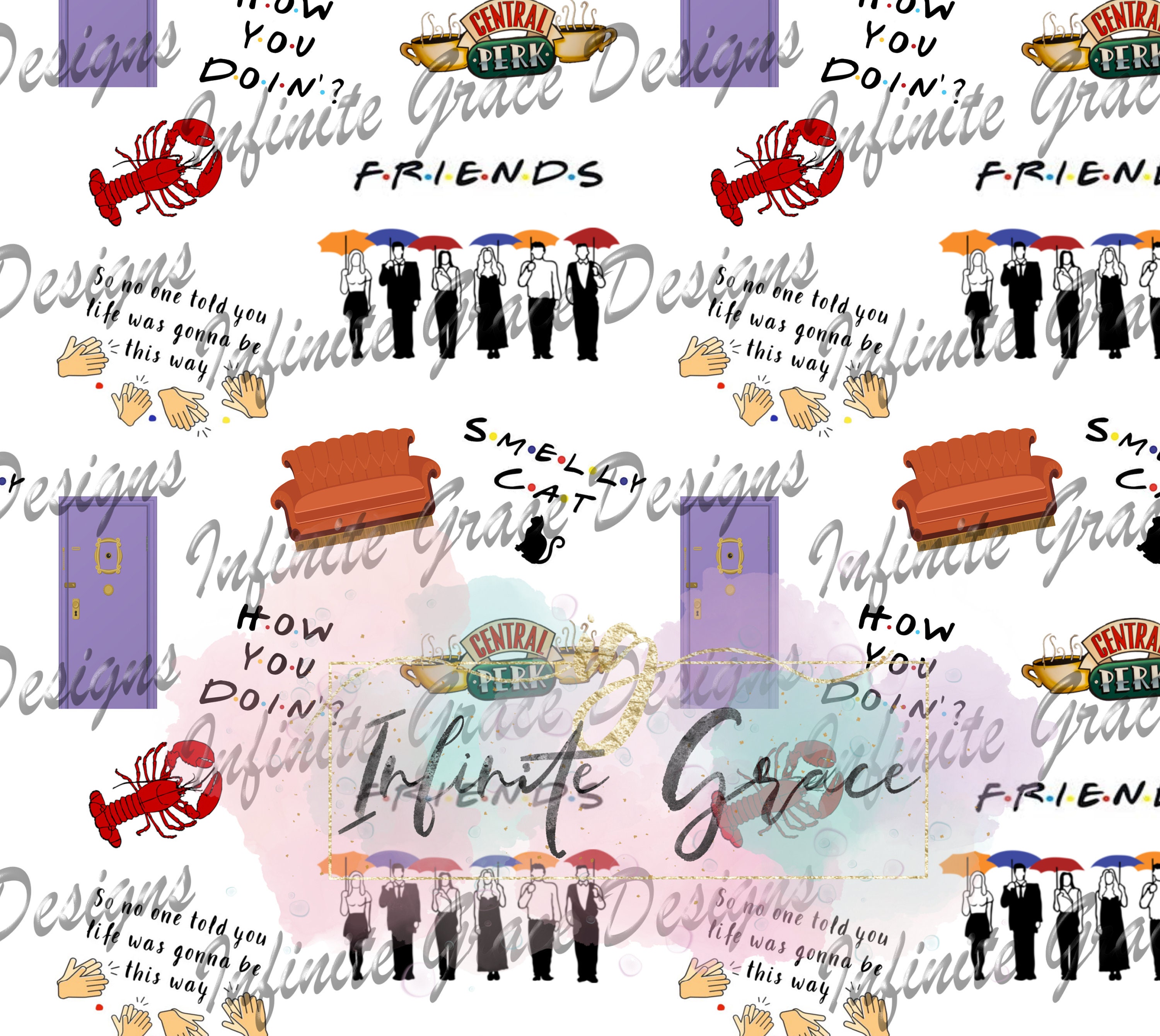 Friends Seamless Scrapbooking Digital Paper INSTANT - Etsy