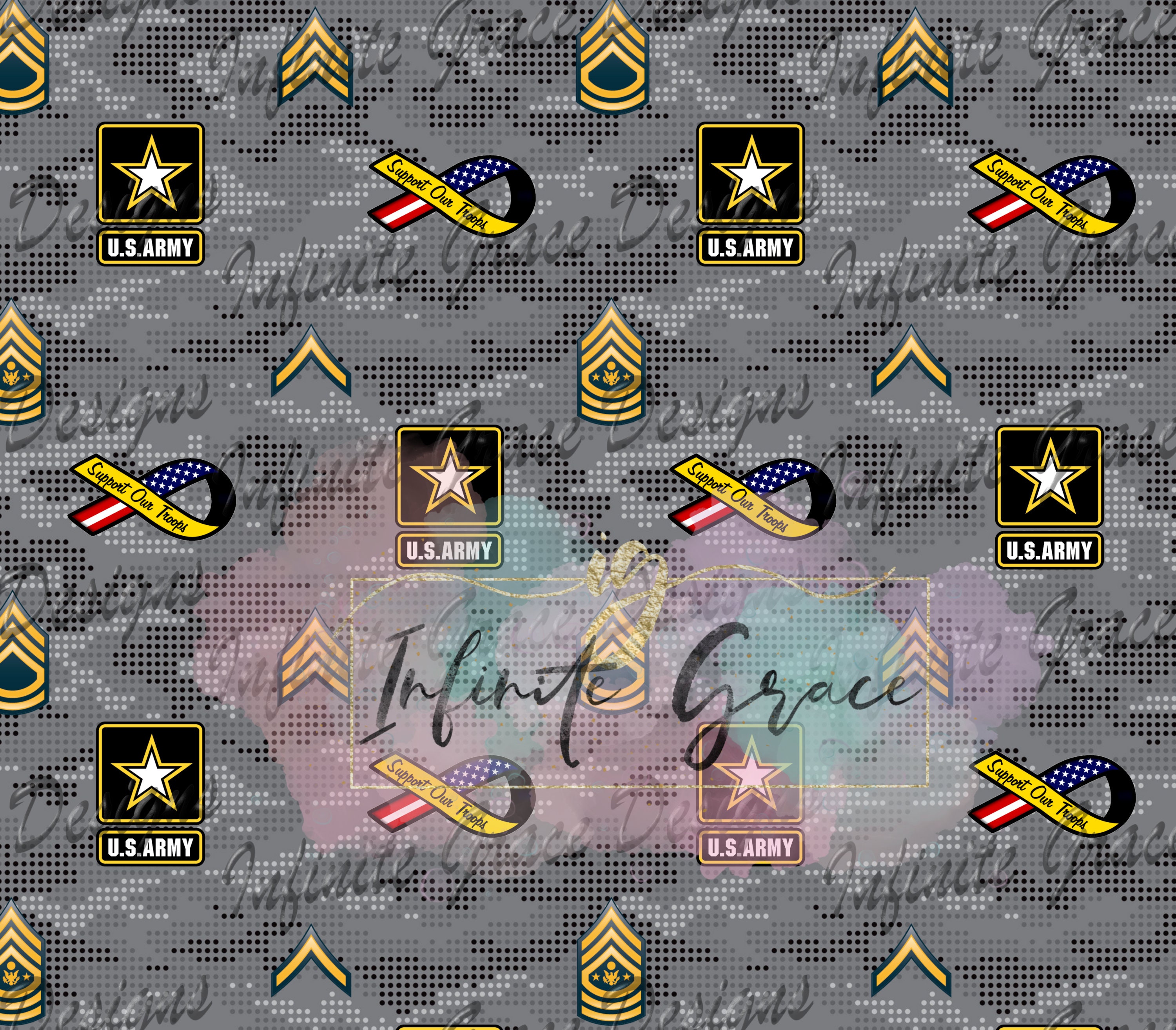 US Army Seamless Scrapbooking digital paper INSTANT Etsy