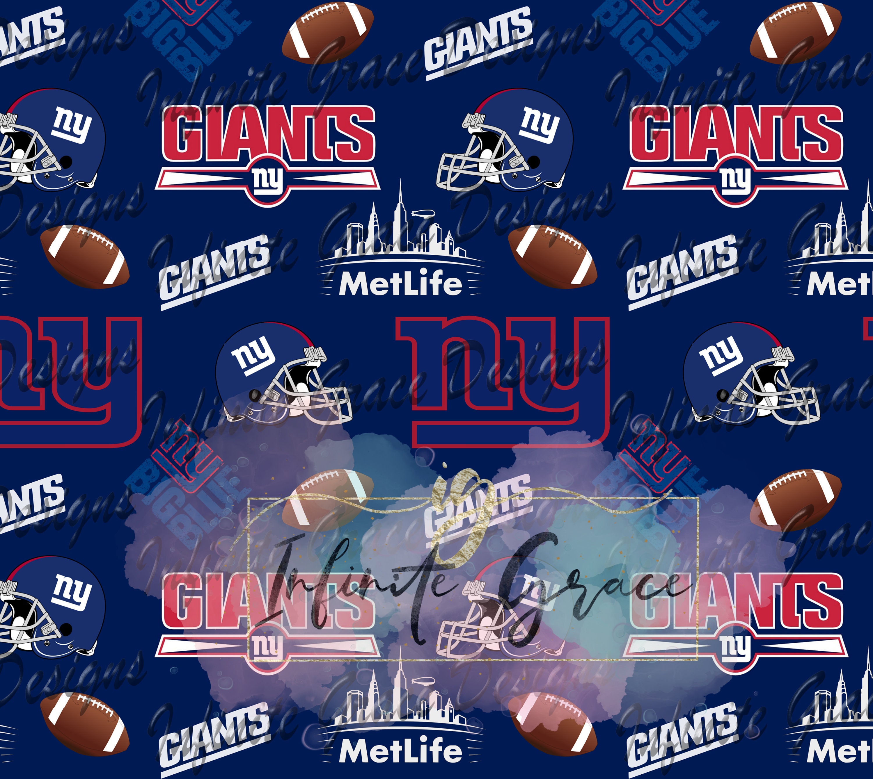 NY Giants Seamless Scrapbooking digital paper INSTANT Etsy