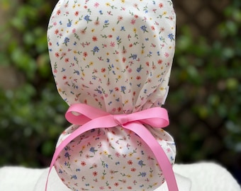 Spring Cotton Ponytail Scrub Cap