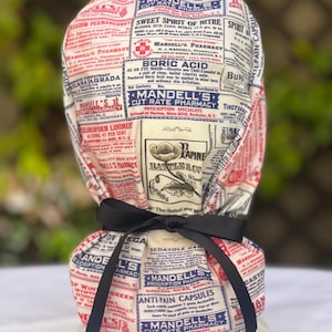 Anesthesia scrub cap, CRNA Scrub cap, Nurse Anesthesiologist Ponytail scrub cap, Nurse Anesthetist Satin Lined Scrub cap, Nurse cap