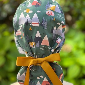 Camping scrub caps,scrub caps for women,  scrub caps for women ponytail,  womens scrub caps,  surgical scrub caps, satin lined scrub cap