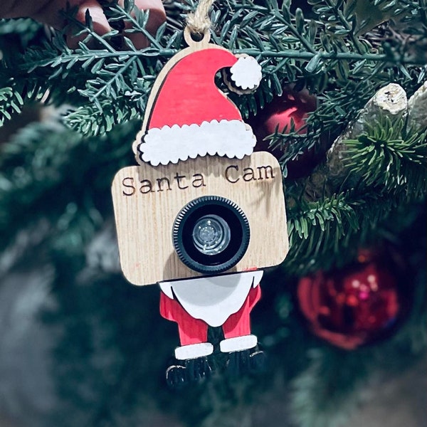 Santa Cam Ornament | Santa's list | Christmas | BUNDLE | Laser ready | Digital file | SVG