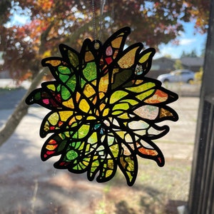 flower suncatcher | outline | Ornament | Digital file | SVG